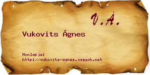 Vukovits Ágnes névjegykártya